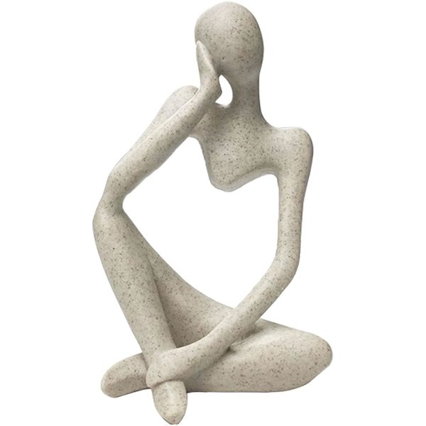 Sandsten Resin Tänkare Stil Abstrakt Skulptur Staty Samlarobjekt