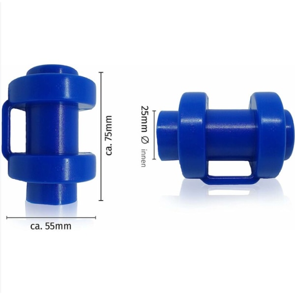 8 kpl:n sarja trampoliinin verkkotolppien päätytulppia, 25 mm, sininen