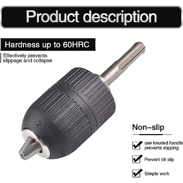 Nyckellös stor 3-back chuck skruvmejseladapter med snabbväxling 1