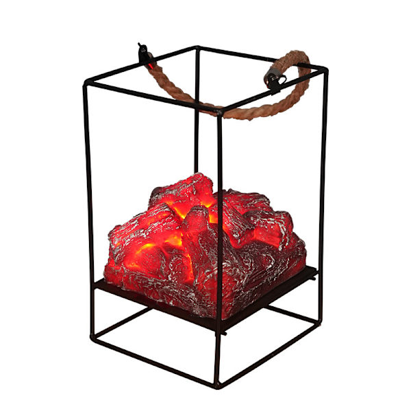 Imitation Charcoal Flames Dekorativa LED-lampor Smidesjärn Prydnader Jul Halloween Gåvor