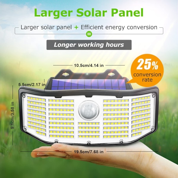 Solcellslampor utomhus, 252 vattentäta Ip65 LED solcellslampor