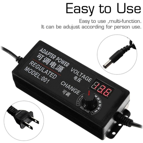 AC/DC 9-24V 3A 72W Justerbar Strömadapter Adapter Universell Strömadapter för DC Motor Hastighetskontroll