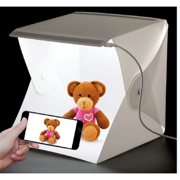 Fällbar belysningssoftbox, Mini LED fotostudio ljuslåda, portabel