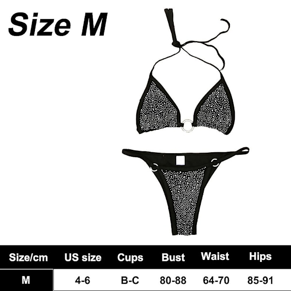 Kvinnors glänsande bikini mikro sexig string tvådelad baddräkt