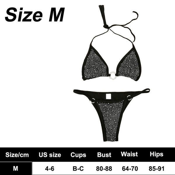 Women Shiny Bikini Micro Sexy String Two Pieces Swimsuit Female T