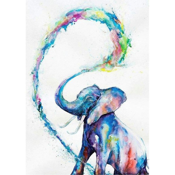 5D Diamond Painting Rainbow Elephant by Number Kits, Painting wit