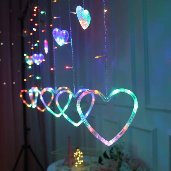 LED-lyssnor Love Curtain-lampe Valentinsdag Bryllupsfest