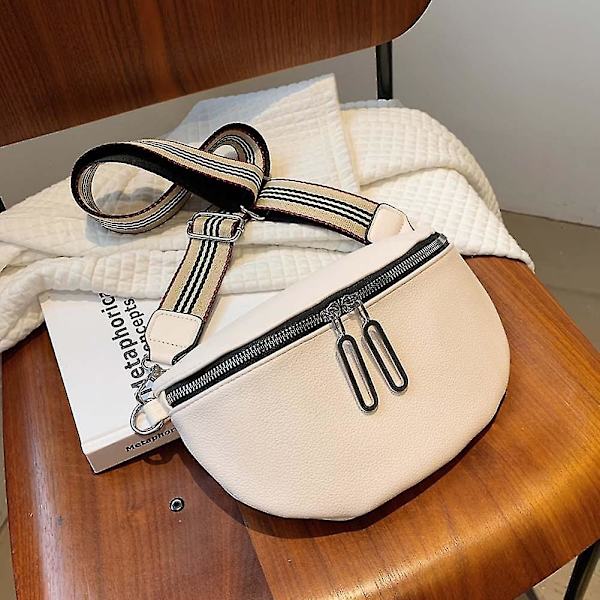 Fashion Läder Midjeväska Axelväska Solid Dam Bröstväska