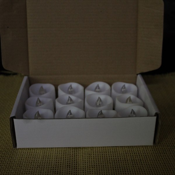 Tea Lights Candles,  12 pcs Flickering Tealights with Warm White