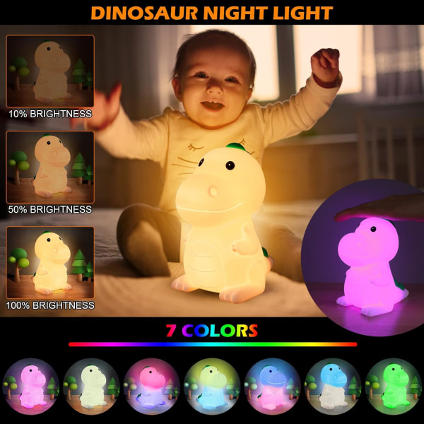 Dinosaur Kids Night Lights, 7 sorters färgskiftande Kids Night