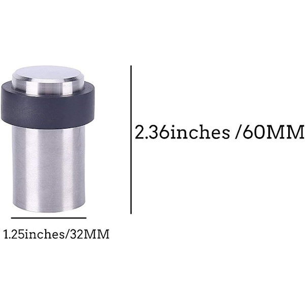 10 x Golv dörrstopp 6cm Rostfritt stål dörrstopp dörrstopp