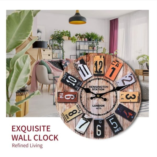 Trævægur, 12'' vægur, vintage ur, moderne design vægur, 30cm