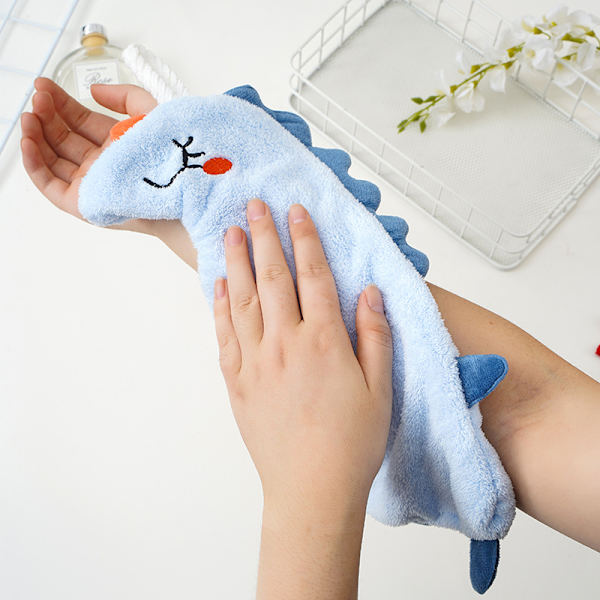Liten handduk, korallfleece dinosaurie absorberande handdukar för barn