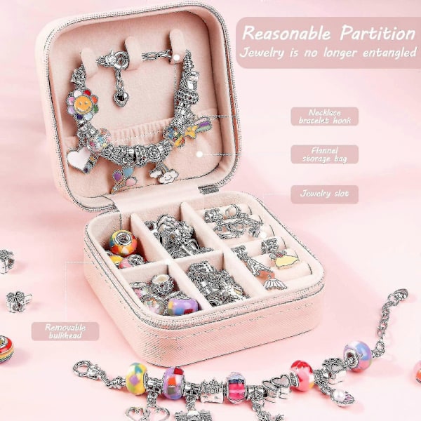 Charm Armband Set för Flickor - Pärlor för Smyckestillverkning, Enhörningar