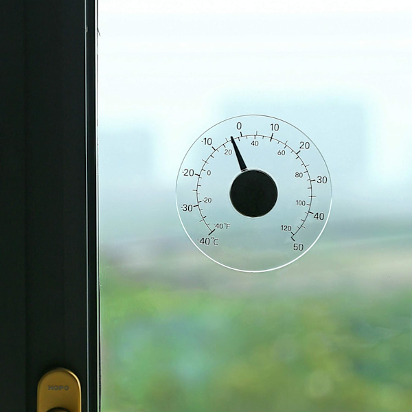 Fönstertermometer för Utomhus Inomhus, Batterifri, Klar Skala, Väder