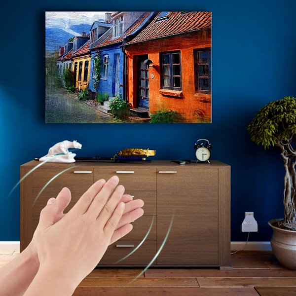 2 st ljudaktiverad strömbrytare, trådlös väggströmbrytare med röststyrning, ljudaktiverad strömbrytare för sovrum, kök, vardagsrum, loft, TV-apparater, 110 volt