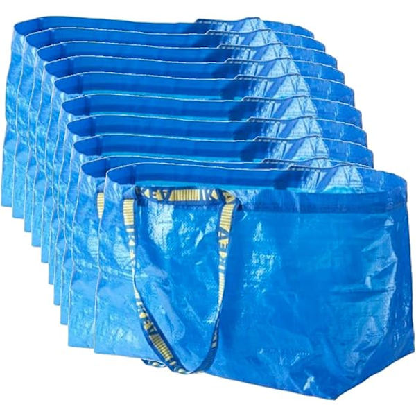 Set med 10 stora Frakta-kassar - Blå - Maxbelastning 25 kg