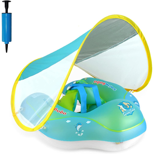 Baby Buoy, Baby Pool Seat with Detachable Bouee Bebe Canopy, Inflatable Kid