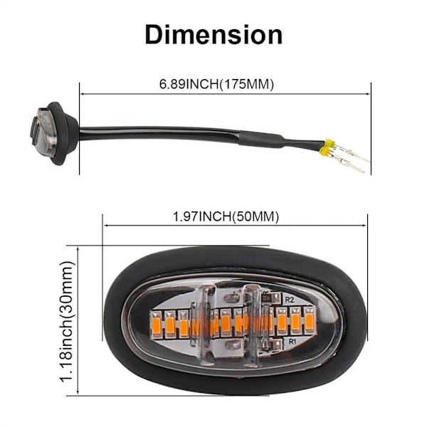 3 st Raptor Style Rökta Lins Amber LED Grill Running Lights För