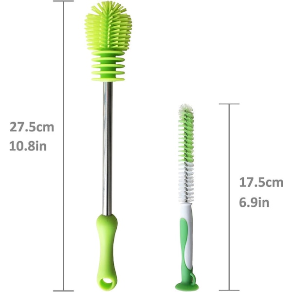 Silicone Cleaning Brush Set, Silicone Bottle Brush for Washing Gl