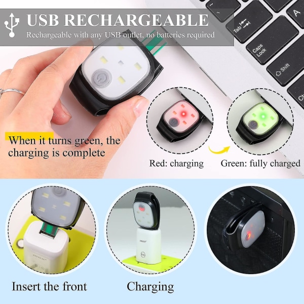 Outdoor Night Clip On Running Lights Reflective Usb Rechargeable