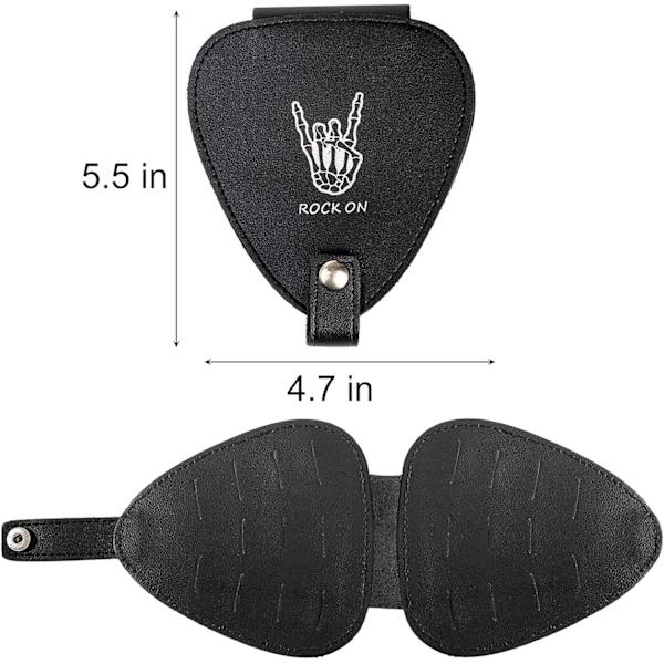 Gitarrplektrumbox med 22 plektrum, PU-läder plektrum multipack