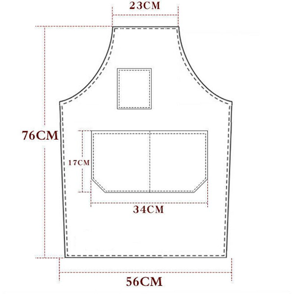 Canvas Utility Work Apron med justerbara remmar för frisör, kök