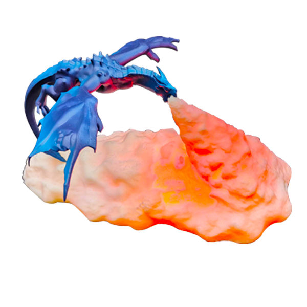 1 pakke 3D-trykt brannpustende dragelys Kreativt soverom Ni