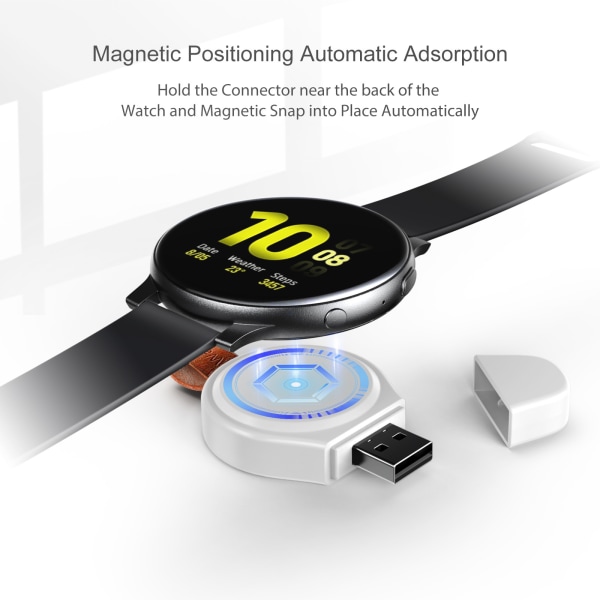 （White）Suitable for Samsung watch charger portable USB magnetic c