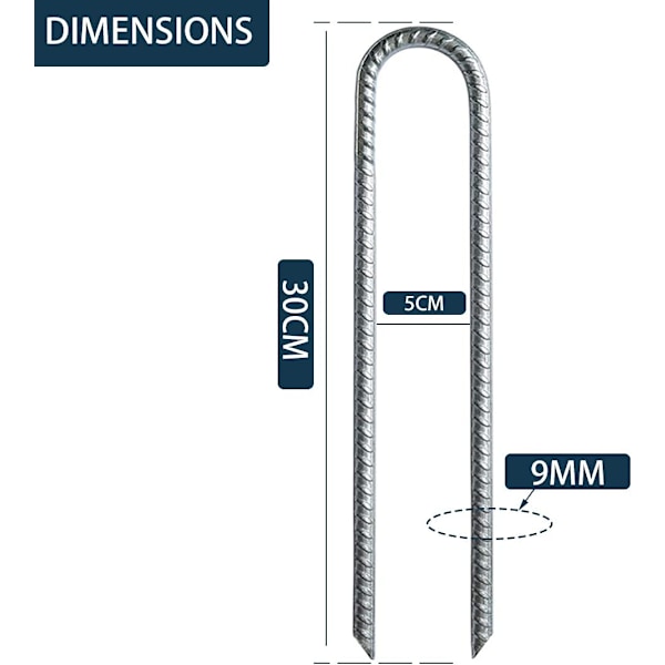 Maapiikit, puutarhakiinnikkeet betonirautakiinnikkeet galvanoidusta teräksestä U-koukut raskaat D
