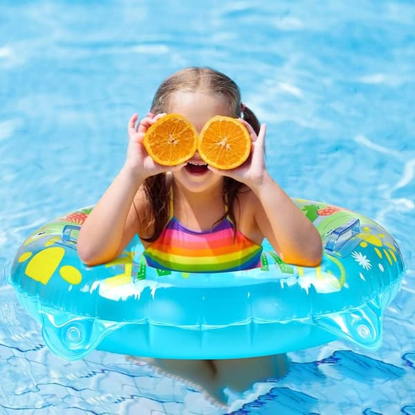 Baby Float, Simbassäng Säte, Blå Cartoon Elefanter Simringar Float