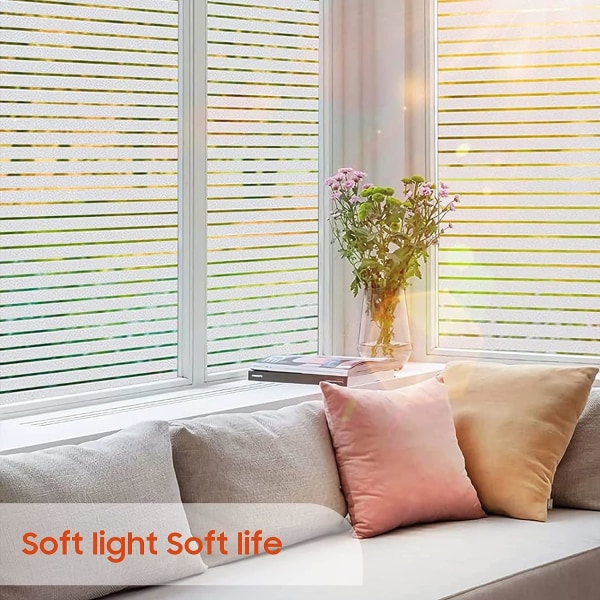 Vindusfilm for personvern: Persienner Frosted Glass Window Film Stripe Patt