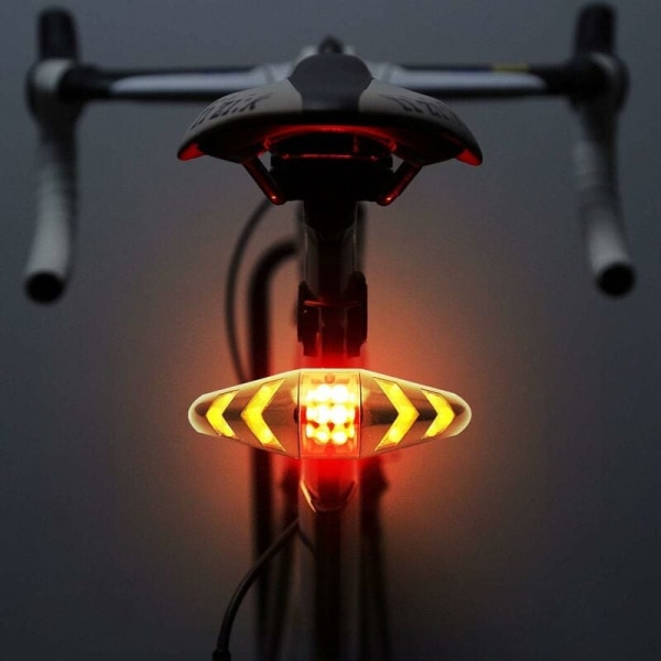 1 pakke cykeltilbehør, cykel LED-baglygte med trådløs fjernbetjening C