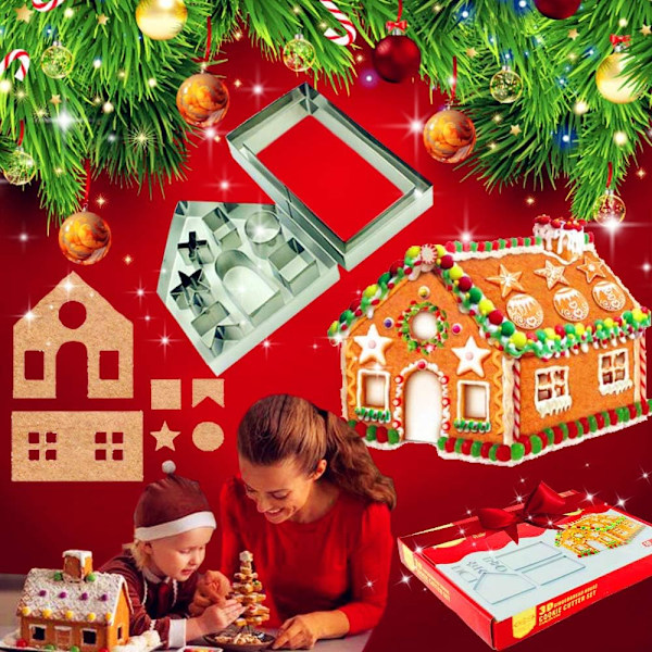 Pepparkakshus Form Set Baka Ditt Eget Små Pepparkakshus Kit