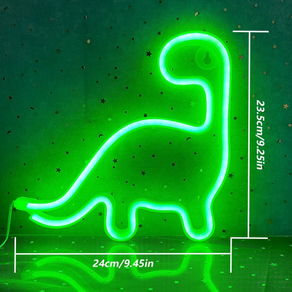 Dinosaur Neon LED Neon Lysskilte Neonlampe Dinosaur USB/Batteridrevet