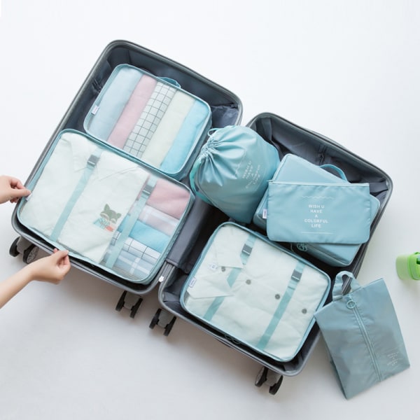 Resväska Organizer packning kuber, Set med 8 Travel Organizer Light