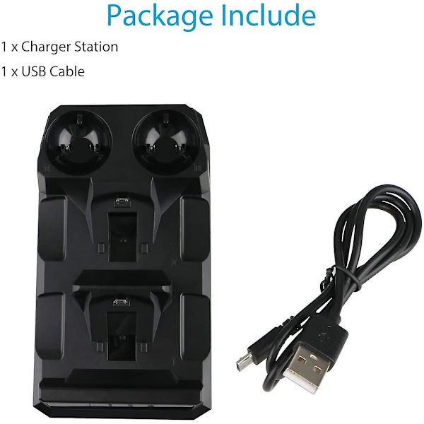 Dubbel laddningsstation för handkontroller kompatibel med Xbox One X/One S