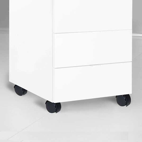 Set med 4 svängbara hjul Ø 50 mm med fästplatta/kullager Svart