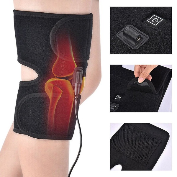 Electric Heated Knee Pad Brace Arthritis Pain Relief Warm Therapy