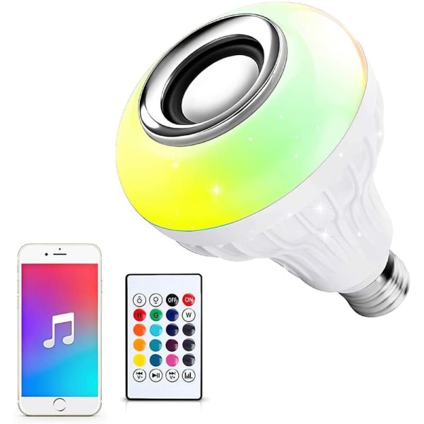 Trådlös LED-lampa med RGB-högtalare Smart Music Bulb Smart Wireless Remote Control Smart Remote Control Färgförändrande fest- och familjestämningsljus