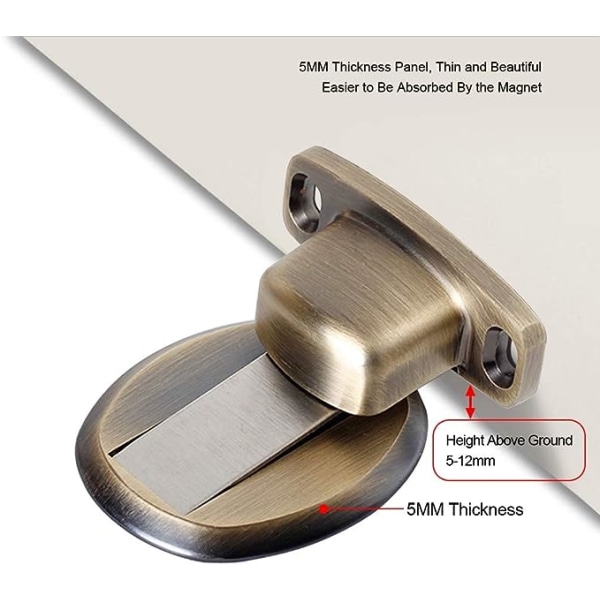 Stærk magnetisk metal dørstopper heavy duty dørstopper døren med 3M gulvmonteret skjult selvklæbende skruer