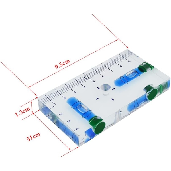 95 x 51 x 13mm Clear T-Shaped Multi-Function Spirit Spirit Level