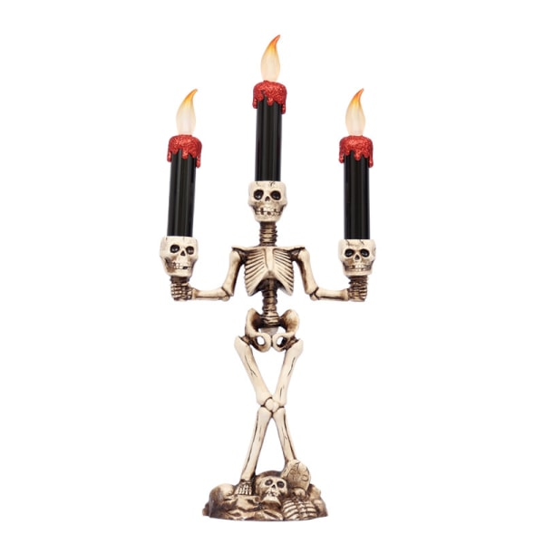 Halloween Skeleton Lamp Ornament Creative Kynttilänjalka ja Flamele