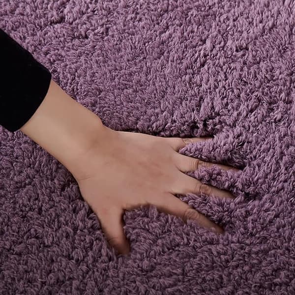 Moderne stuegulvteppe, rundt teppe, mykt, moderne fluffy, tykkere