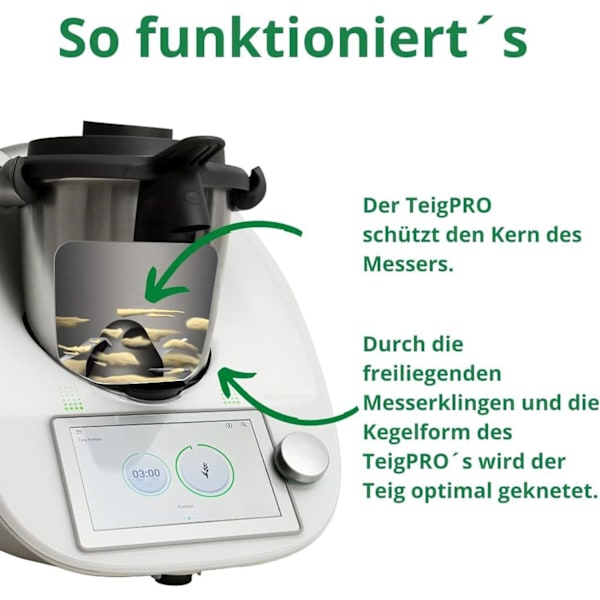 Deg-skyddande knådhuvudsskydd, Thermomix Tm5.Tm6 Lightnin
