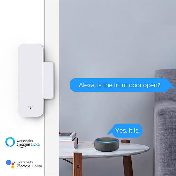 Trådløs WiFi Smart Vindus- og Dørsensor, Lav Energiforbruk Hjemmealarm Fjernkontroll