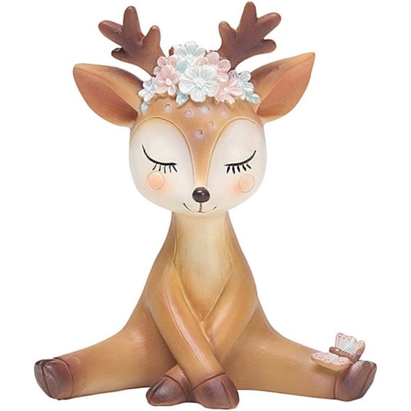 Fawn Figurine, Decorative Ornaments, 3D Bambi Miniature Fawn Deer