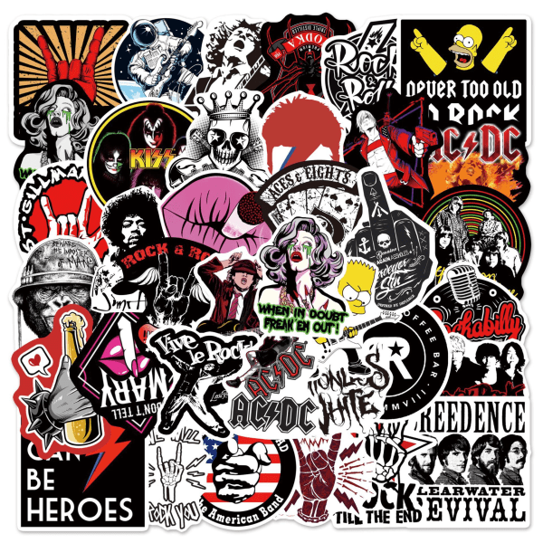 162 stykker av rockerockband graffiti-klistremerker PVC-klistremerker