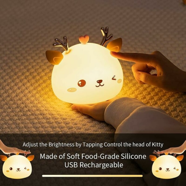 Baby Night Light, Uppladdningsbar LED Barn Nattlampa, Sänglampa,