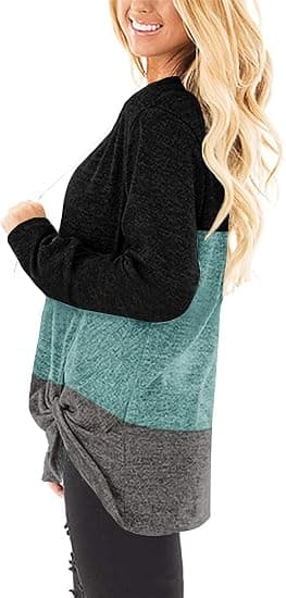 Kvinnors Tunika Toppar Twist Knuta Casual Pullover Skjortor XL GRÖN